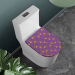 Purple Pizza Pattern Print Toilet Lid Cover