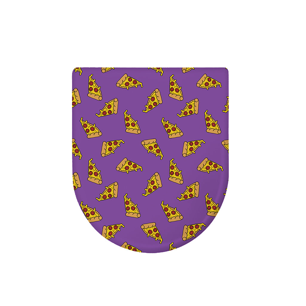 Purple Pizza Pattern Print Toilet Lid Cover