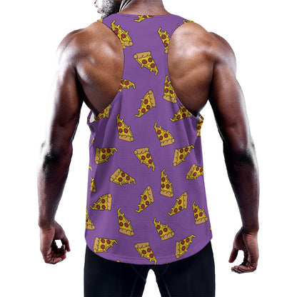 Purple Pizza Pattern Print Training Tank Top