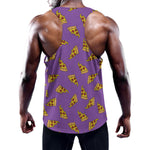 Purple Pizza Pattern Print Training Tank Top