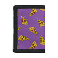 Purple Pizza Pattern Print Trifold Wallet