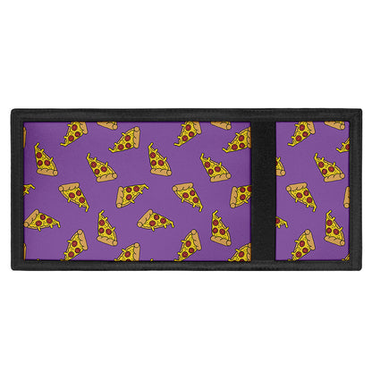 Purple Pizza Pattern Print Trifold Wallet