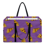 Purple Pizza Pattern Print Utility Tote Bag