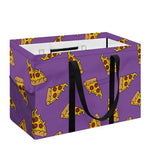 Purple Pizza Pattern Print Utility Tote Bag