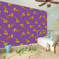 Purple Pizza Pattern Print Wall Sticker
