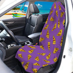 Purple Pizza Pattern Print Waterproof Car Seat Cover