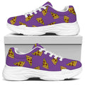 Purple Pizza Pattern Print White Chunky Shoes