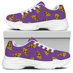 Purple Pizza Pattern Print White Chunky Shoes