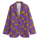 Purple Pizza Pattern Print Women's Blazer