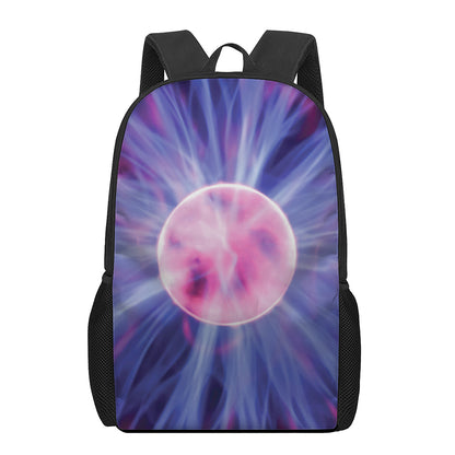 Purple Plasma Ball Print 17 Inch Backpack