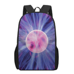 Purple Plasma Ball Print 17 Inch Backpack