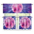 Purple Plasma Ball Print 3 Piece Kitchen Curtains