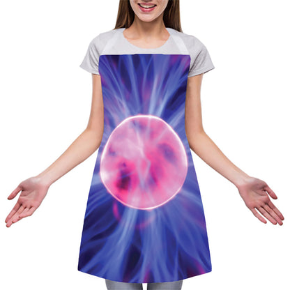 Purple Plasma Ball Print Adjustable Apron