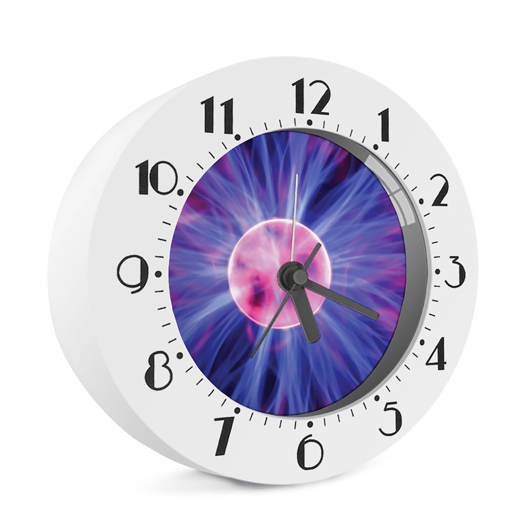 Purple Plasma Ball Print Alarm Clock