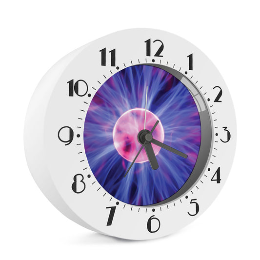 Purple Plasma Ball Print Alarm Clock