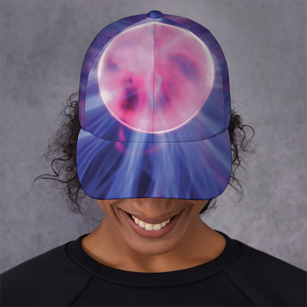 Purple Plasma Ball Print Baseball Cap