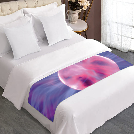 Purple Plasma Ball Print Bed Runner