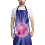 Purple Plasma Ball Print Bib Apron With Pocket