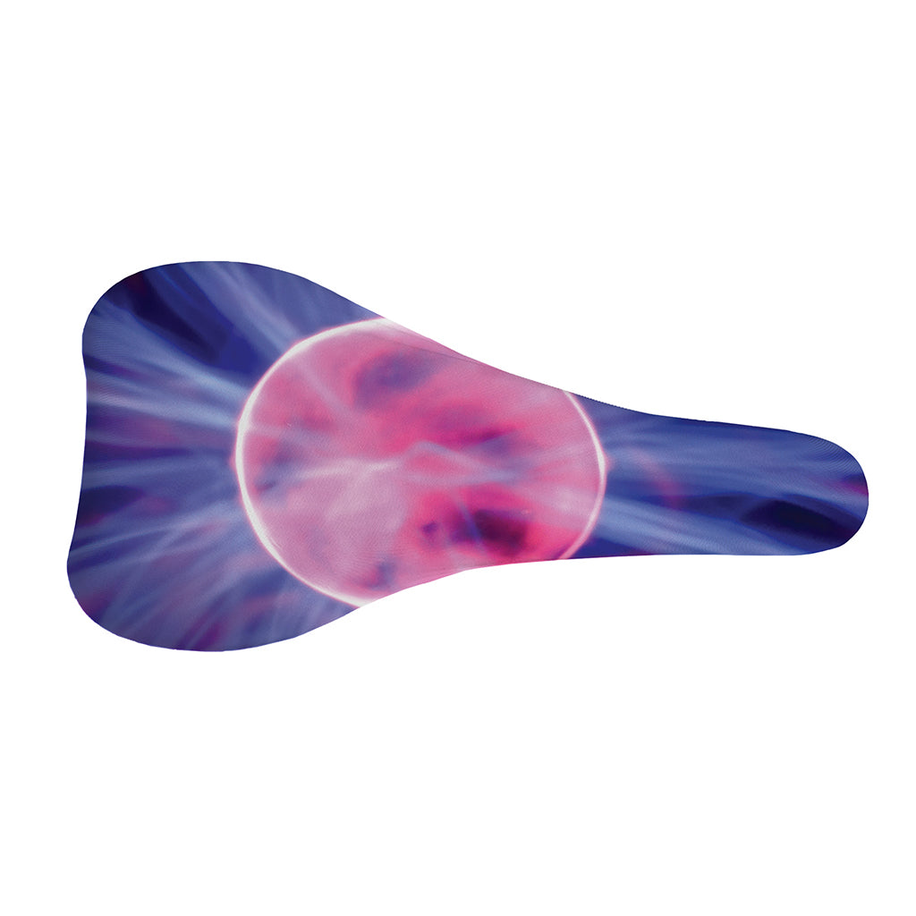 Purple Plasma Ball Print Bicycle Seat Cover