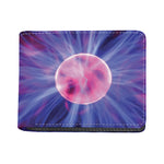 Purple Plasma Ball Print Bifold Wallet