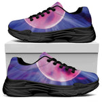 Purple Plasma Ball Print Black Chunky Shoes
