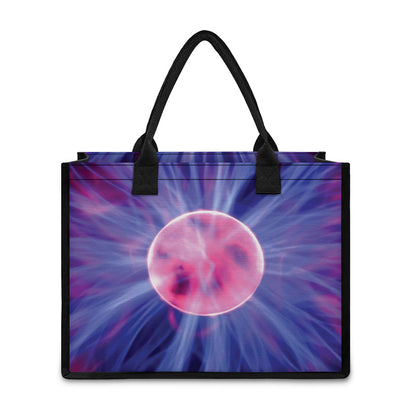Purple Plasma Ball Print Canvas Tote Bag