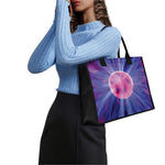 Purple Plasma Ball Print Canvas Tote Bag