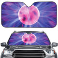 Purple Plasma Ball Print Car Windshield Sun Shade