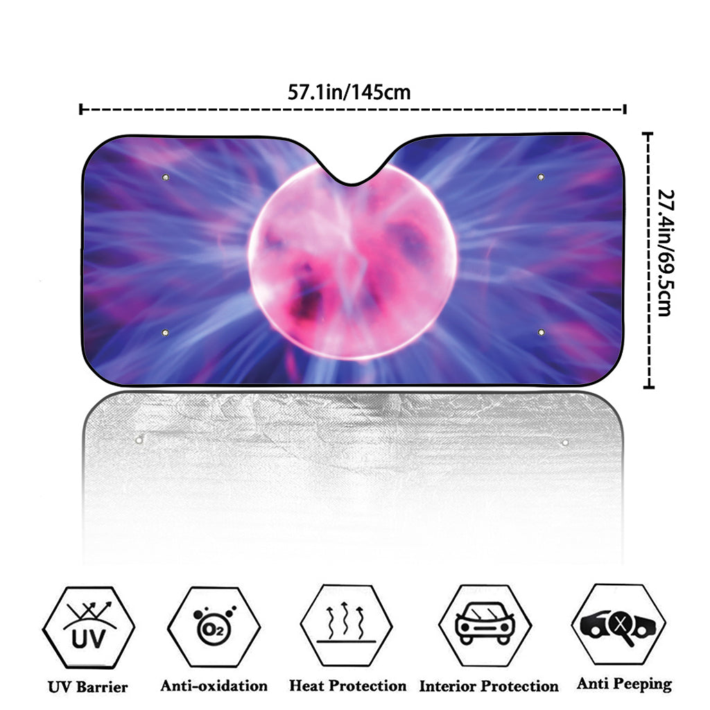 Purple Plasma Ball Print Car Windshield Sun Shade