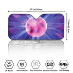 Purple Plasma Ball Print Car Windshield Sun Shade
