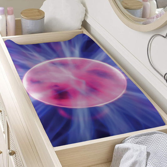 Purple Plasma Ball Print Changing Pad Cover