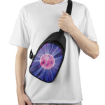 Purple Plasma Ball Print Chest Bag