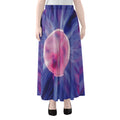 Purple Plasma Ball Print Chiffon Maxi Skirt