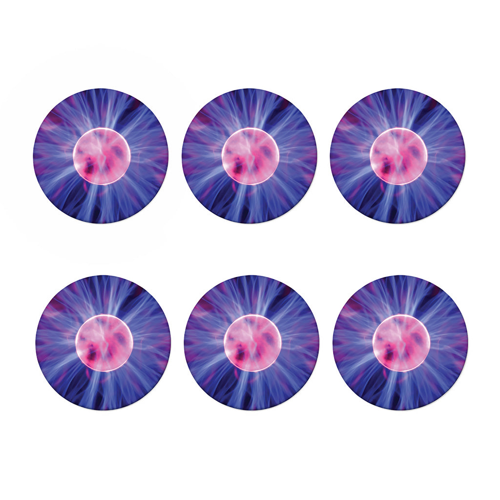 Purple Plasma Ball Print Coaster Set