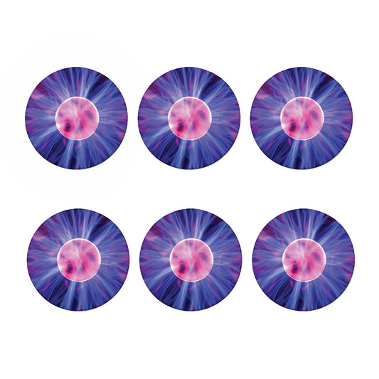 Purple Plasma Ball Print Coaster Set