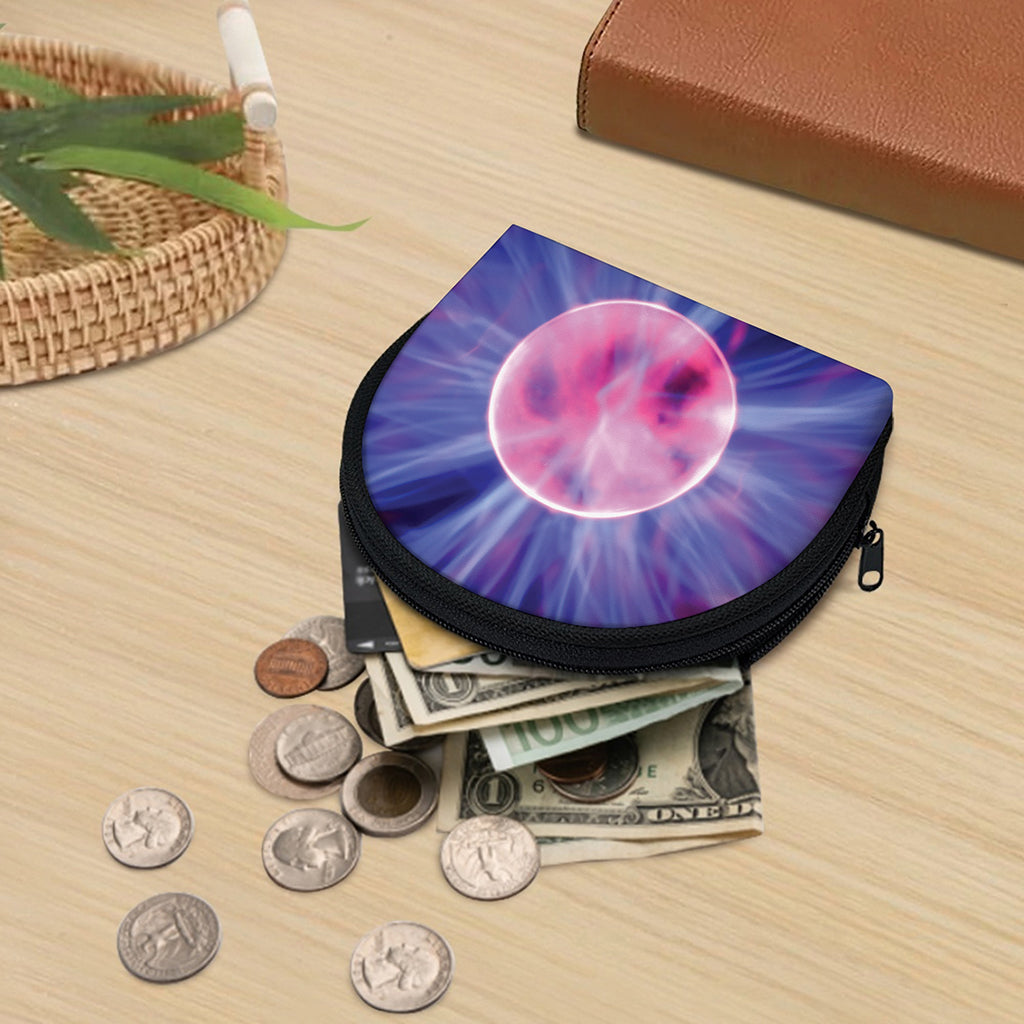 Purple Plasma Ball Print Coin Purse
