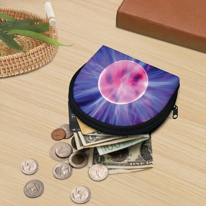 Purple Plasma Ball Print Coin Purse