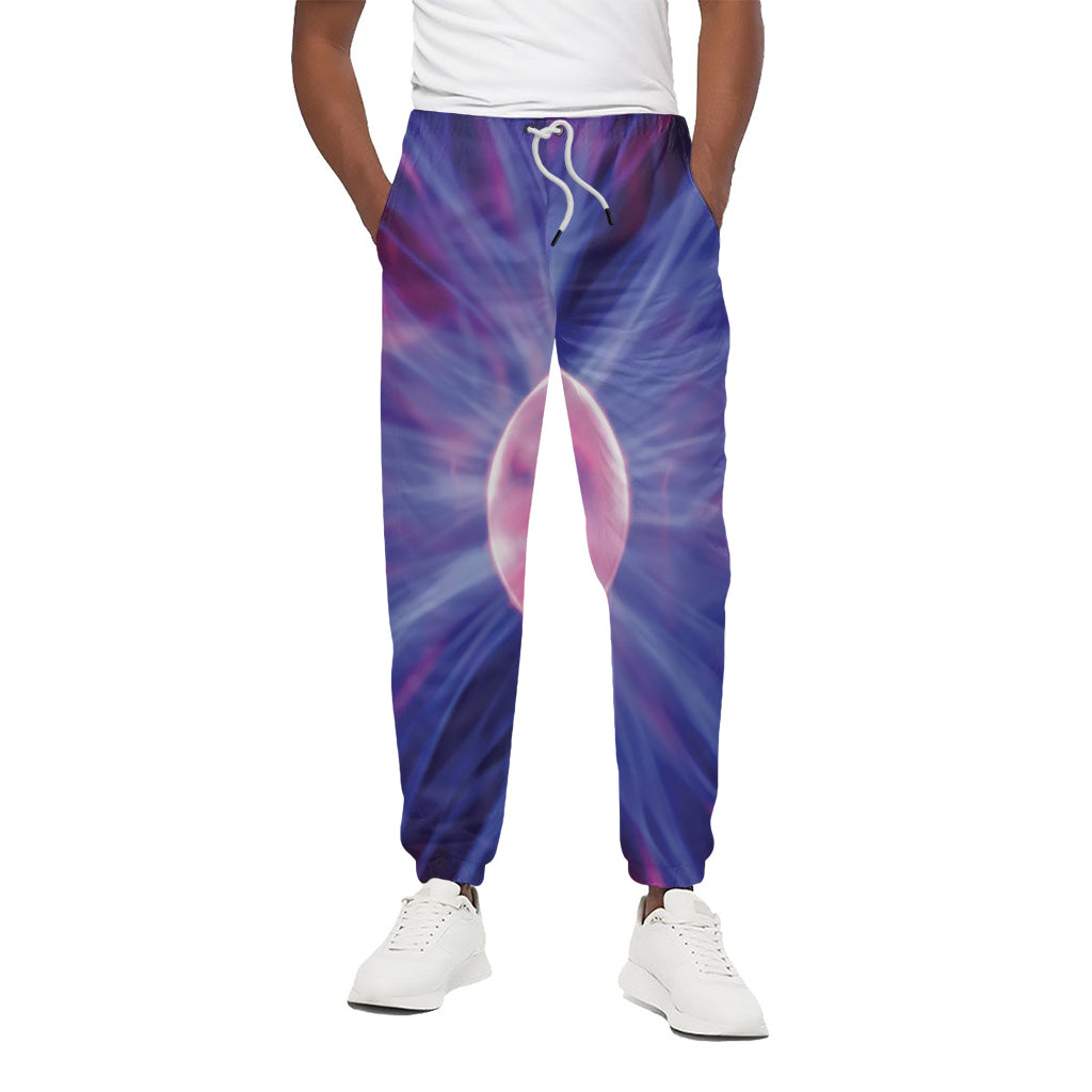 Purple Plasma Ball Print Cotton Pants