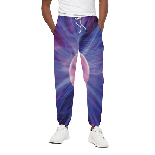 Purple Plasma Ball Print Cotton Pants