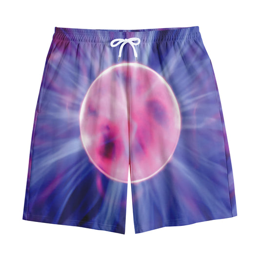 Purple Plasma Ball Print Cotton Shorts