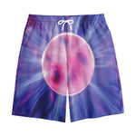 Purple Plasma Ball Print Cotton Shorts