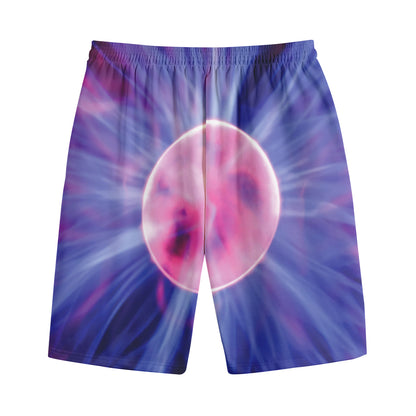 Purple Plasma Ball Print Cotton Shorts