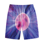 Purple Plasma Ball Print Cotton Shorts