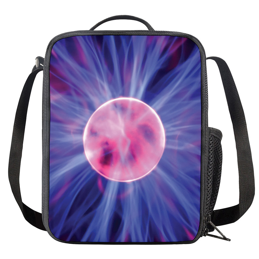 Purple Plasma Ball Print Crossbody Lunch Bag