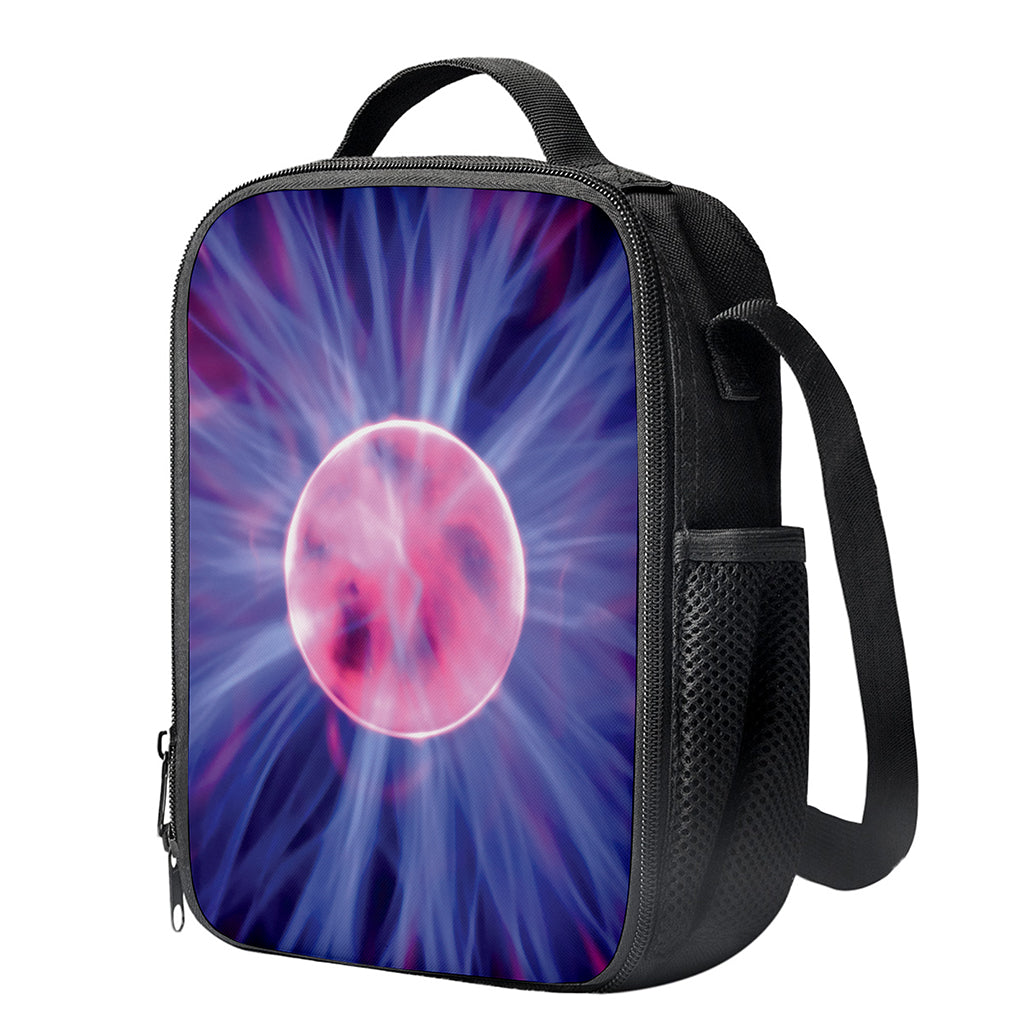Purple Plasma Ball Print Crossbody Lunch Bag