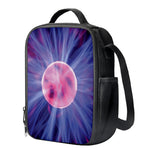Purple Plasma Ball Print Crossbody Lunch Bag
