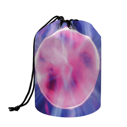 Purple Plasma Ball Print Drawstring Makeup Bag