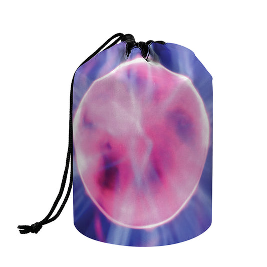 Purple Plasma Ball Print Drawstring Makeup Bag