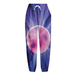 Purple Plasma Ball Print Fleece Lined Knit Pants