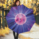 Purple Plasma Ball Print Foldable Umbrella